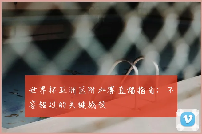世界杯亚洲区附加赛直播指南:不容错过的关键战役